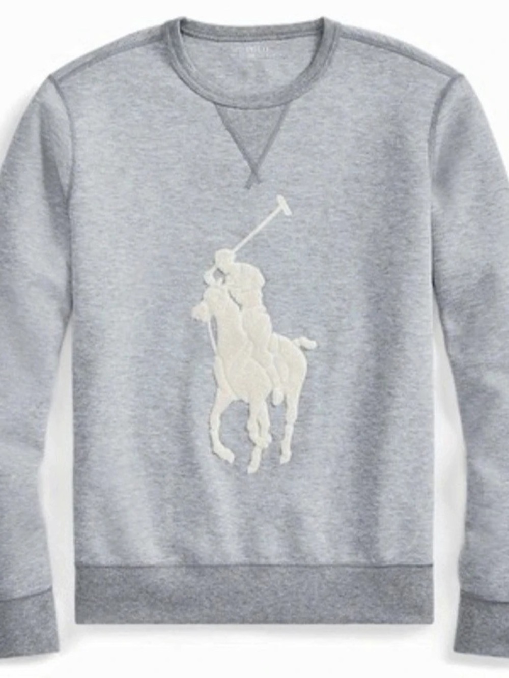Polo Ralph Lauren Big Pony Double-Knit Sweatshirt Gray